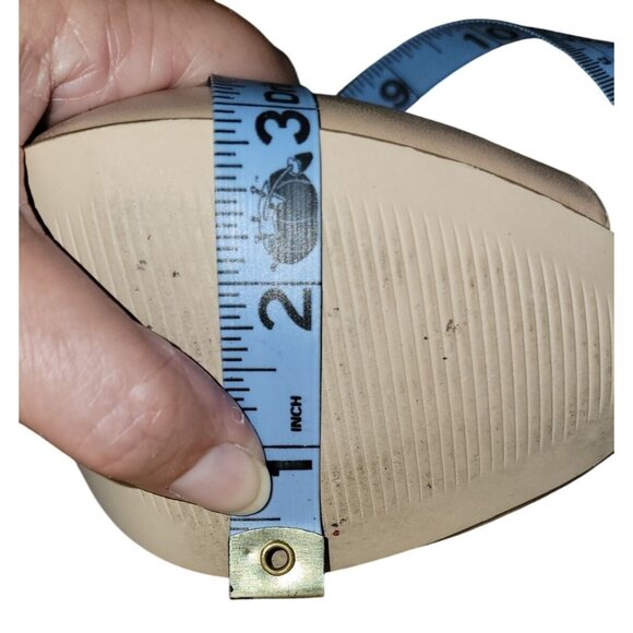 Charles By Charles David Peep Toe Beige Patent Leather Heels Size 8 - Picture 9 of 10